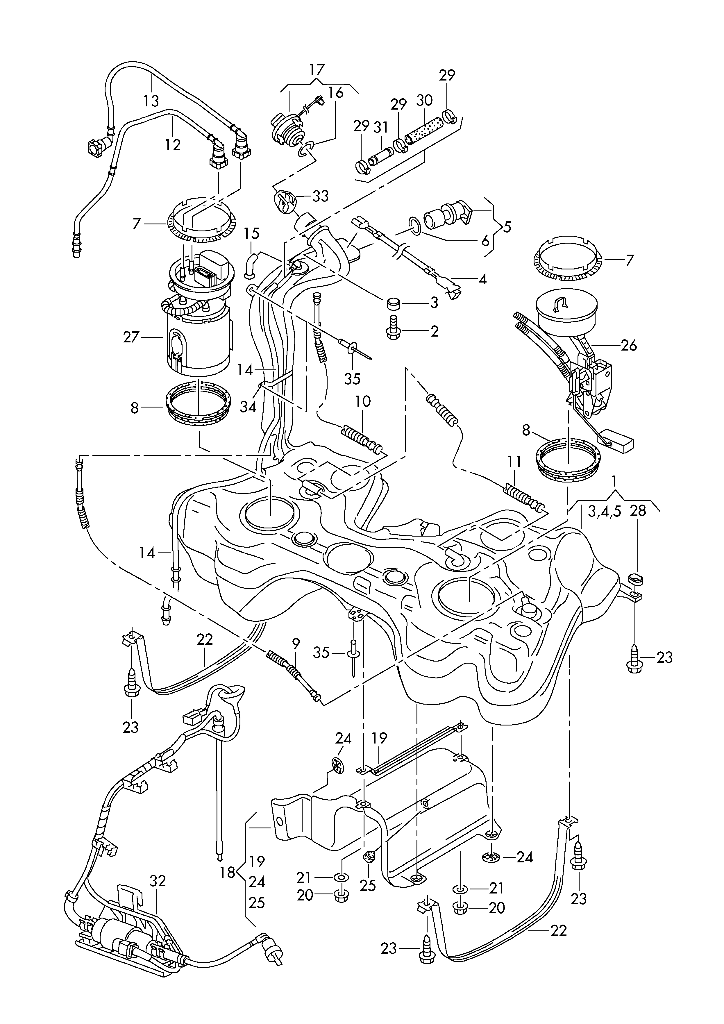 VAG 1J0919133B - Blīve, Degvielas daudzuma devējs ps1.lv