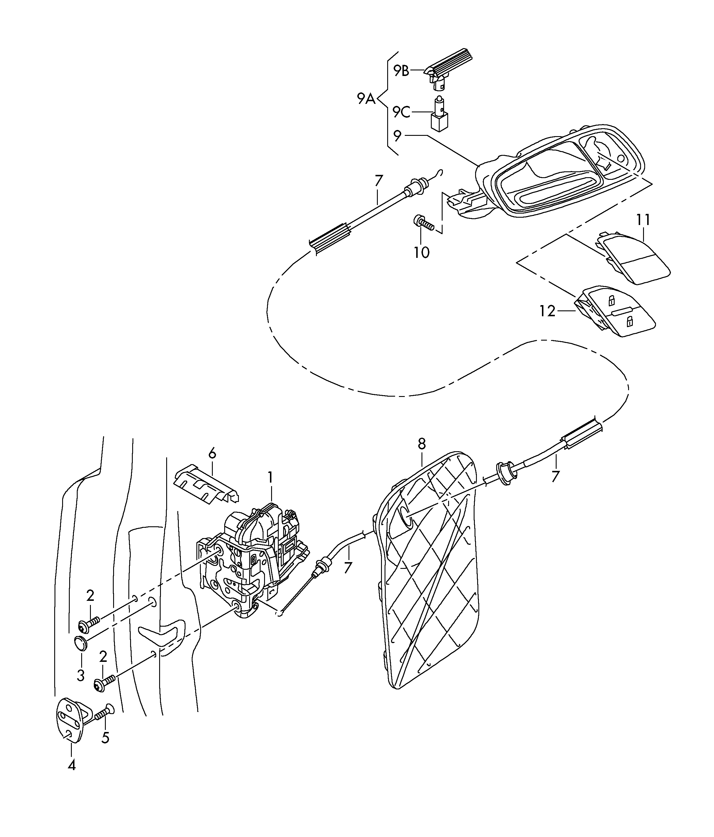 VAG 8J1 837 015 A - Durvju slēdzene ps1.lv