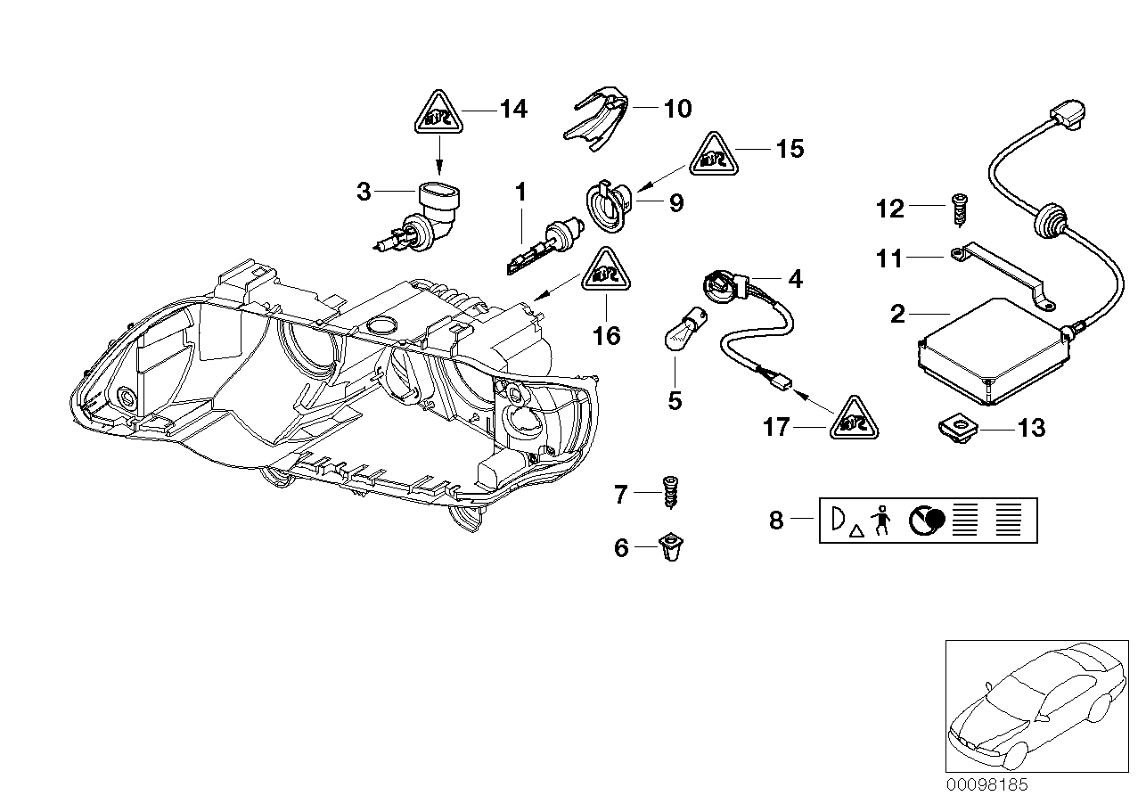 Mini 63 12 8 361 007 - Kvēlspuldze, Tālās gaismas lukturis ps1.lv