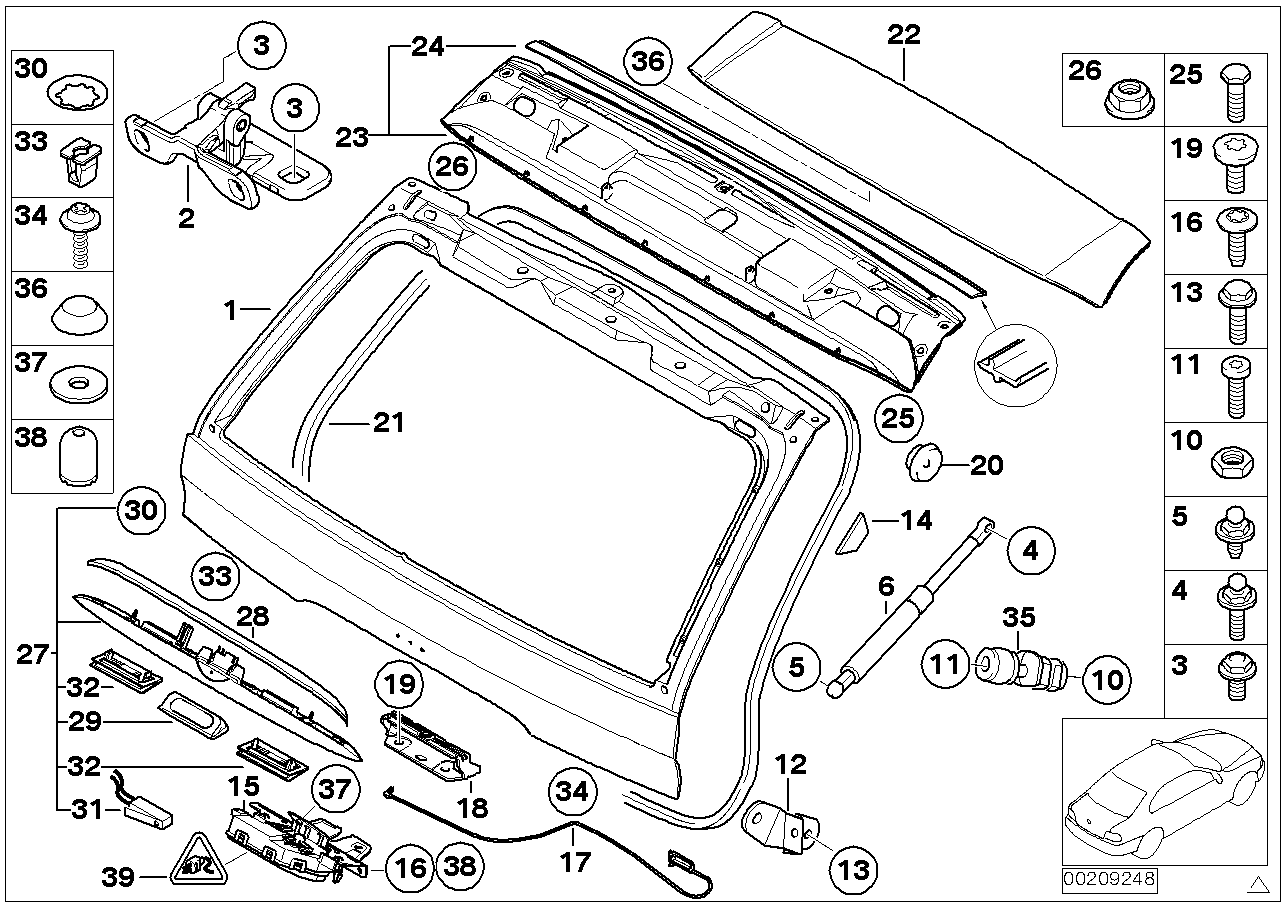 BMW 51248402405 - Gāzes atspere, Bagāžas / Kravas nodalījuma vāks ps1.lv