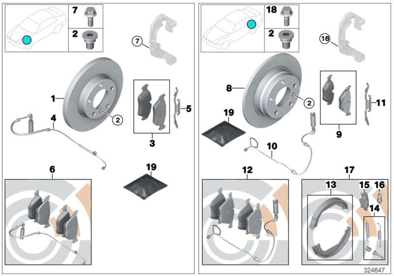 Mercedes-Benz 34116794916 - Repair kit, brake pads asbestos-free ps1.lv