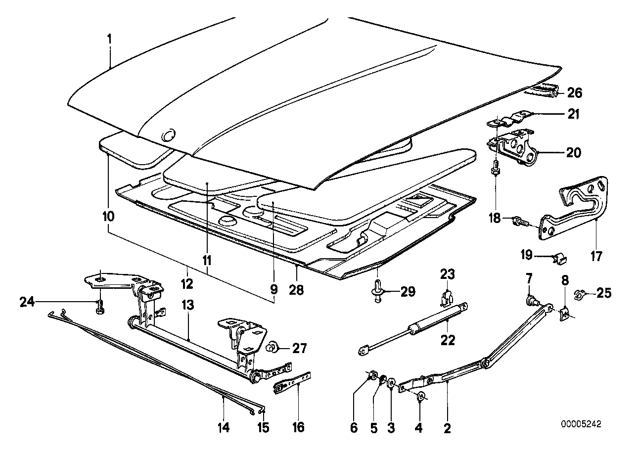 BMW 51231906286 - Gāzes atspere, Motora pārsegs ps1.lv