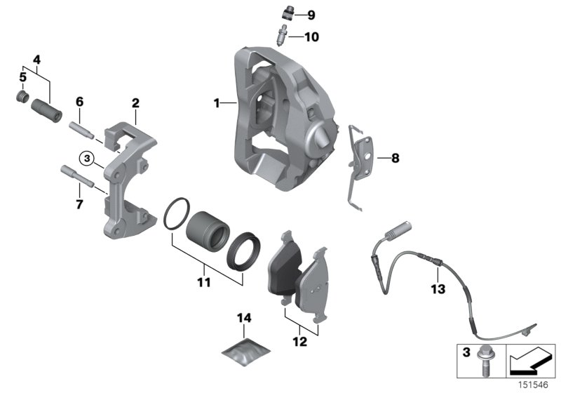 BMW 34 11 1 157 041 - Virzītājčaulu komplekts, Bremžu suports ps1.lv