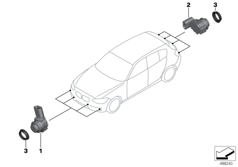 BMW 66 20 9 261 590 - Devējs, Parkošanās palīgsistēma ps1.lv