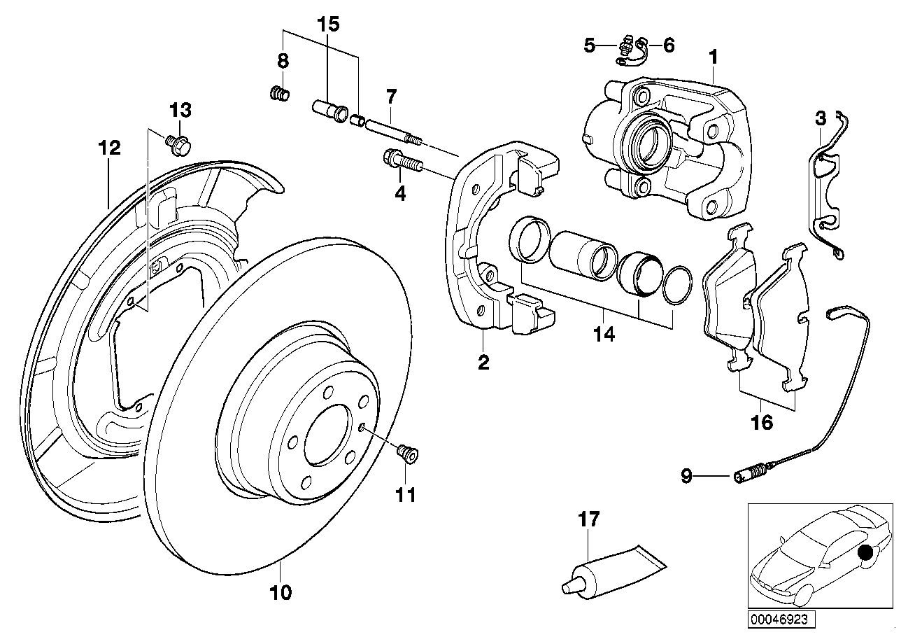 BMW 34216761250 - Bremžu uzliku kompl., Disku bremzes ps1.lv