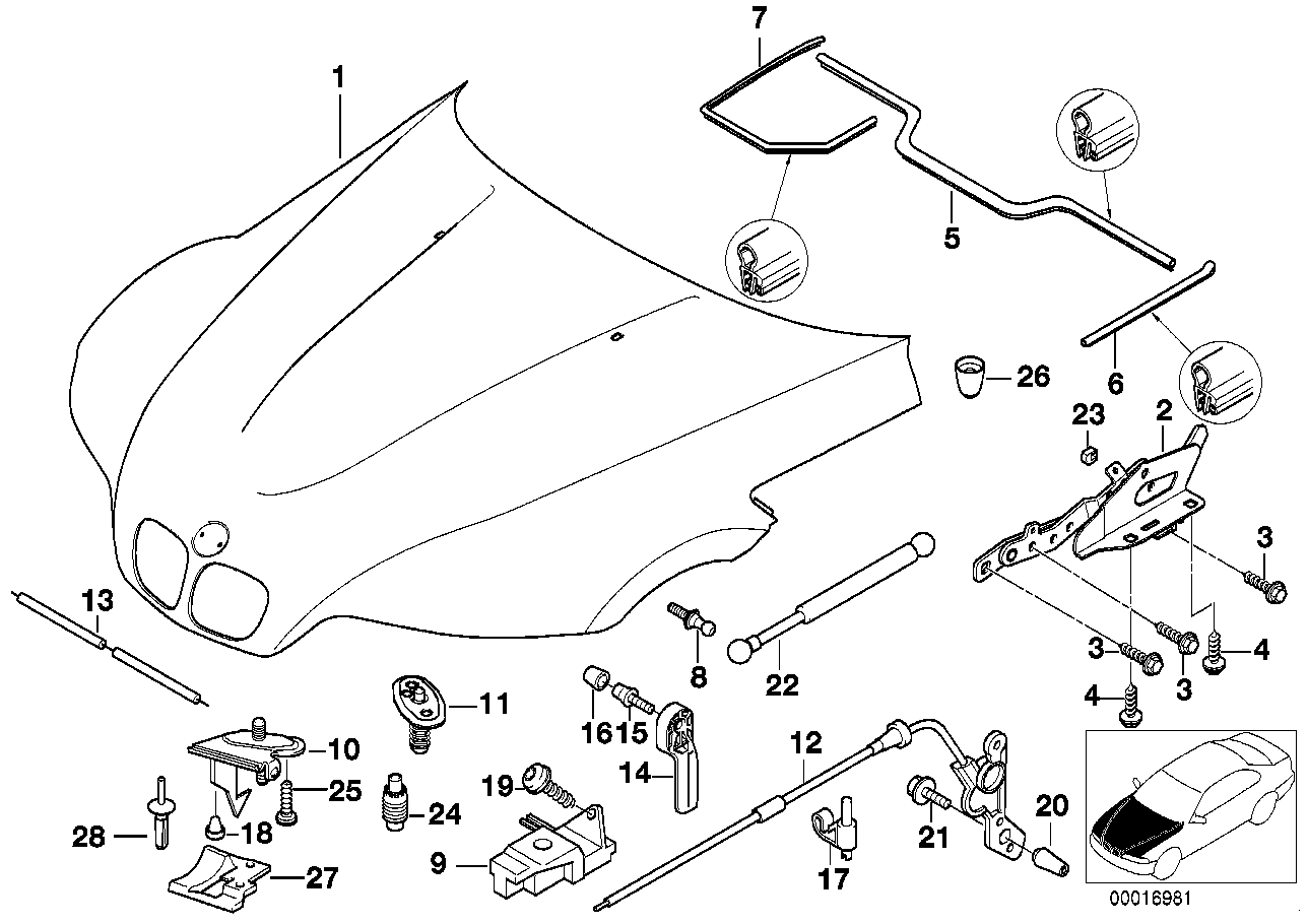 BMW 51 23 8 397 401 - Gāzes atspere, Motora pārsegs ps1.lv