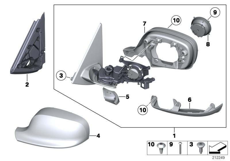 BMW 51162993773 - Ārējais atpakaļskata spogulis ps1.lv