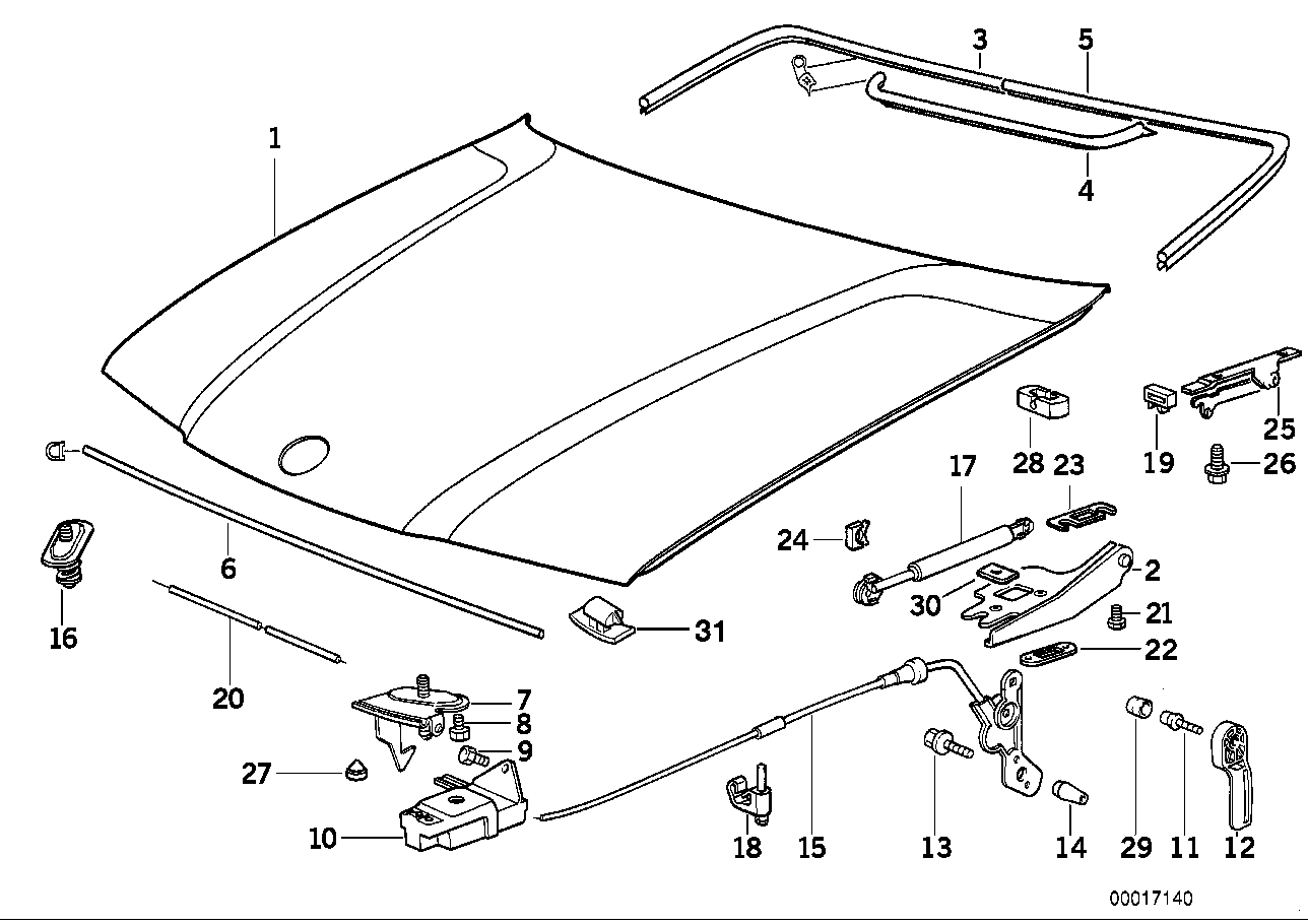 BMW 5123.8119.558 - Gāzes atspere, Motora pārsegs ps1.lv