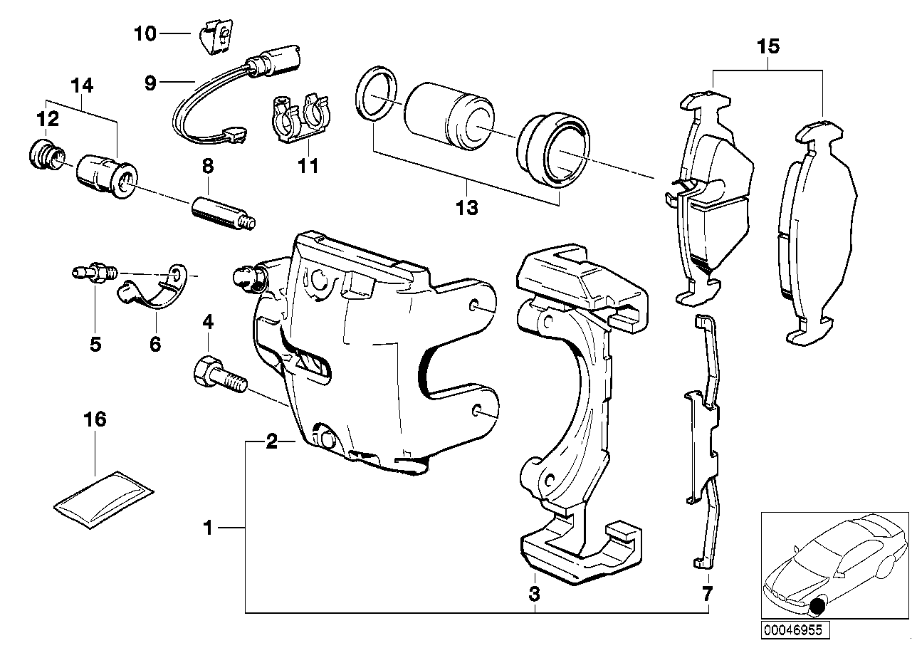 BMW 34 11 1 160 363 - Bremžu suports ps1.lv