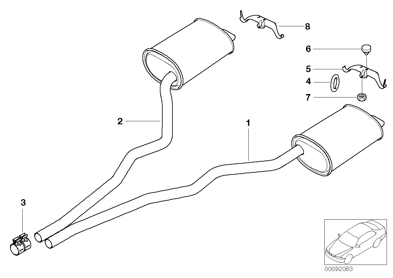 BMW 18 30 8 519 124 - Savienojošie elementi, Izplūdes gāzu sistēma ps1.lv