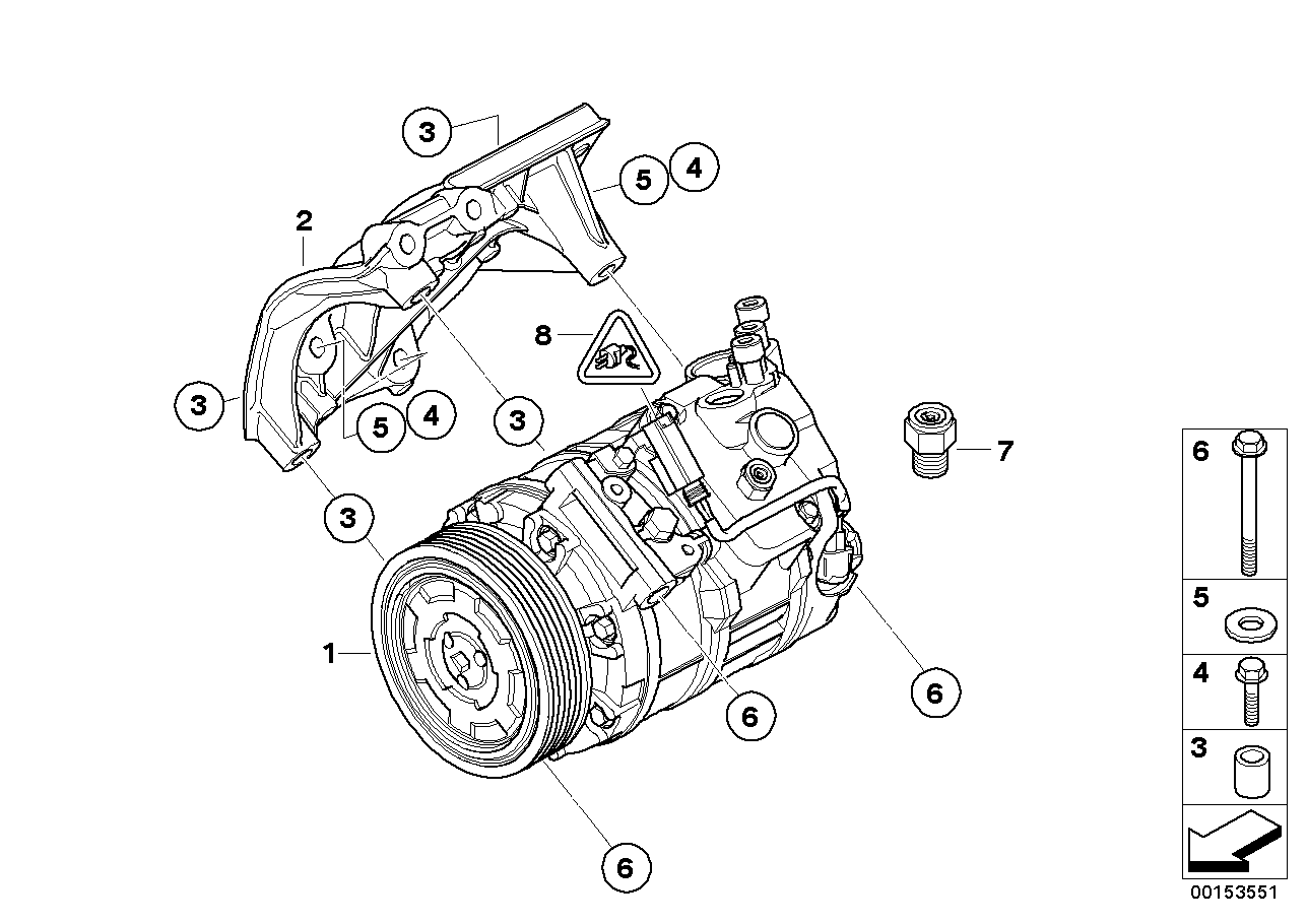 BMW 64 52 6 956 719 - Kompresors, Gaisa kond. sistēma ps1.lv