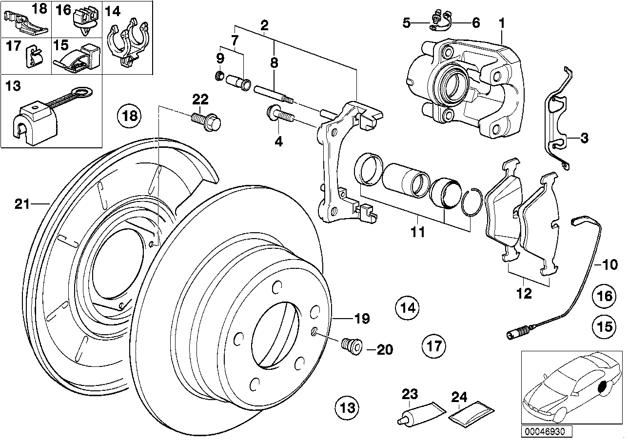 BMW 34 21 1 158 883 - Remkomplekts, Bremžu suports ps1.lv