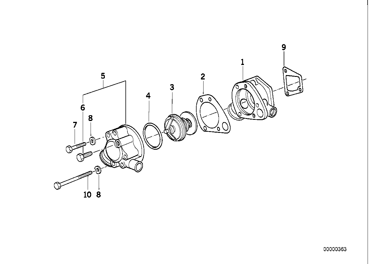 BMW 11531275492 - Blīve, Termostats ps1.lv