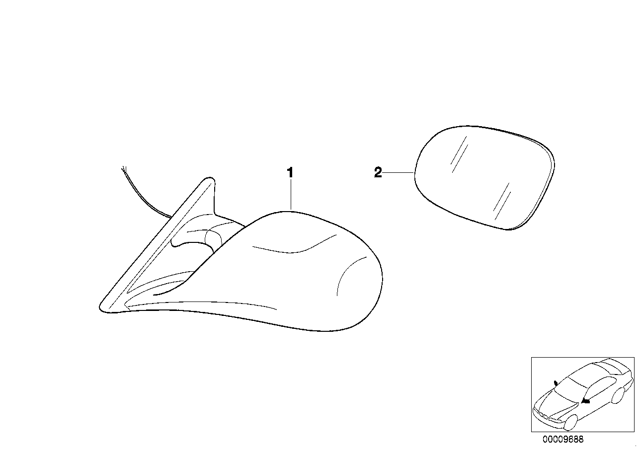 BMW 51162263979 - Ārējais atpakaļskata spogulis ps1.lv