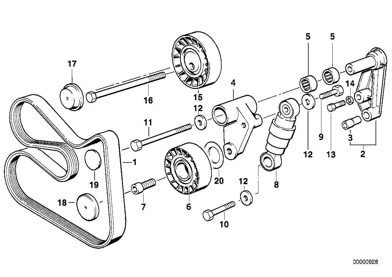 BMW 11 28 1 726 774 - Siksnas spriegotājs, Ķīļsiksna ps1.lv