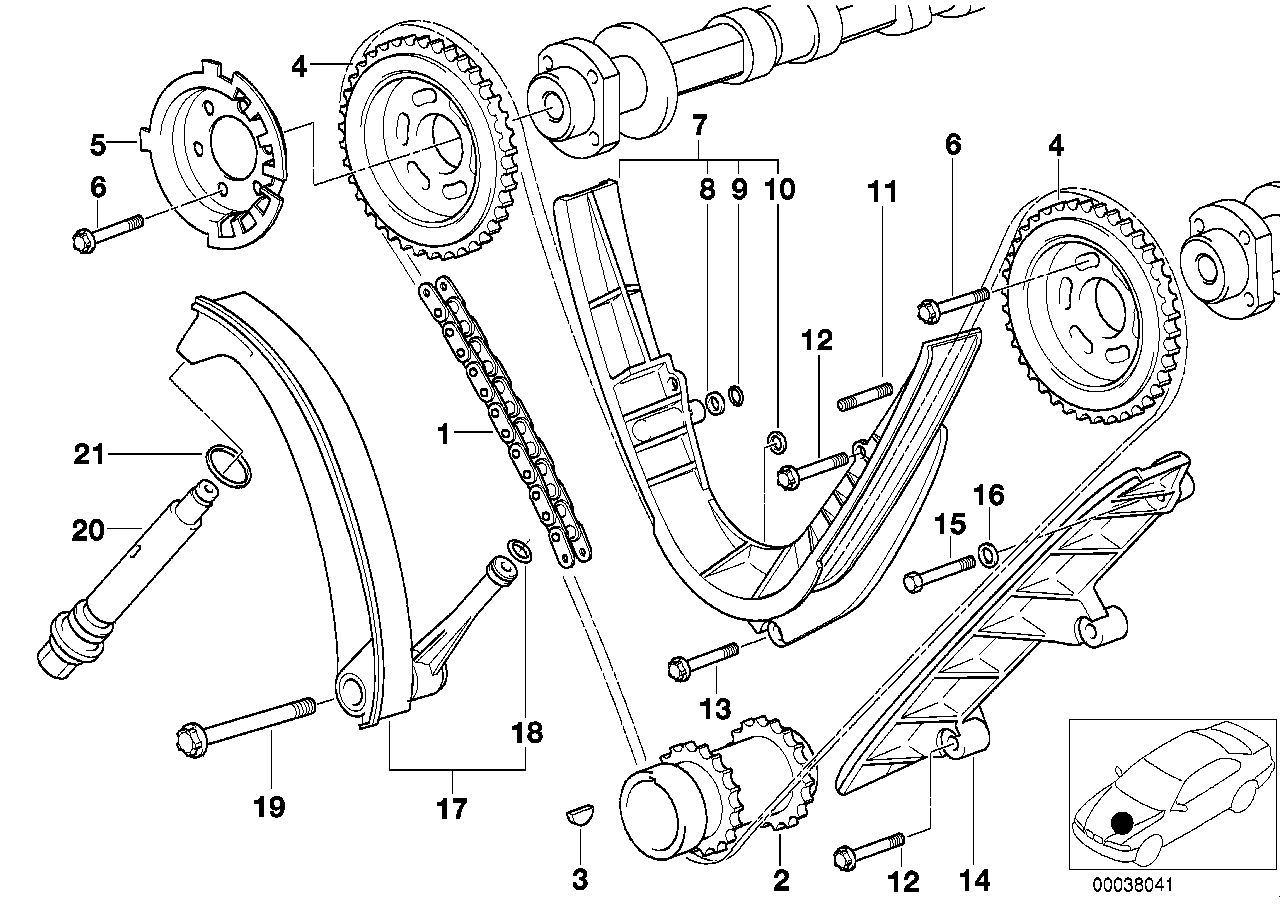 BMW 11 31 1 741 236 - Mierinātājsliede, GSM piedziņas ķēde ps1.lv