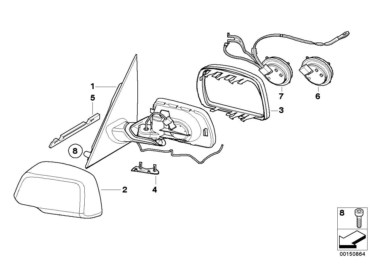 BMW 51163448131 - Ārējais atpakaļskata spogulis ps1.lv