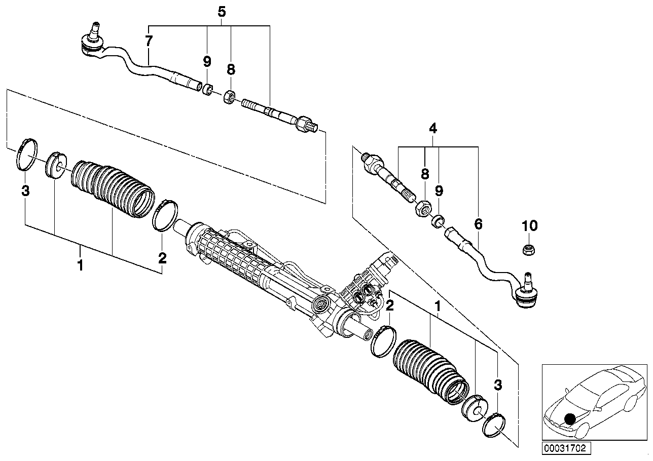 BMW (BRILLIANCE) 32 10 6 774 220 - Stūres šķērsstiepņa uzgalis ps1.lv