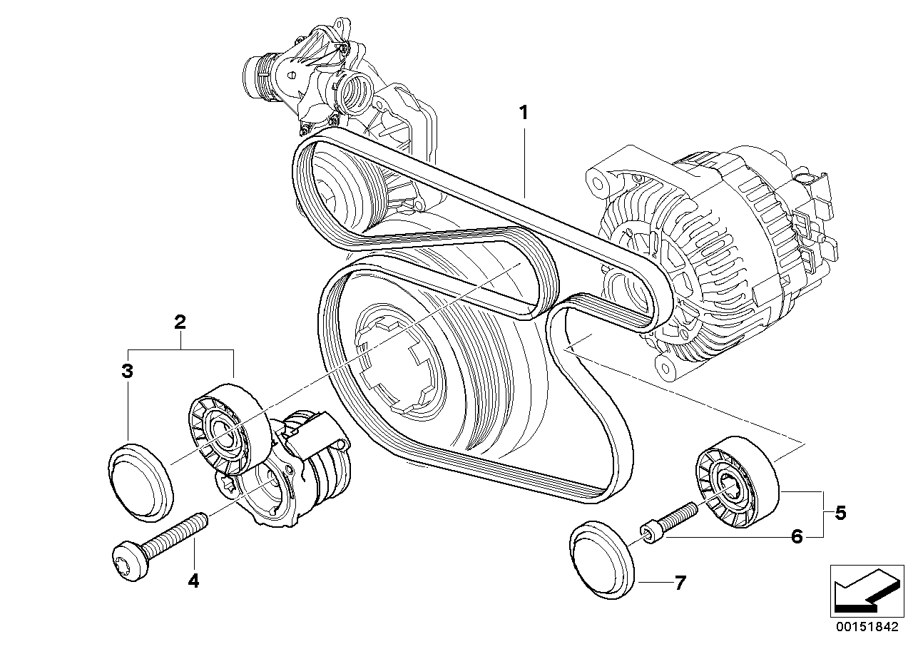 BMW 11 28 7 790 447 - Siksnas spriegotājs, Ķīļsiksna ps1.lv