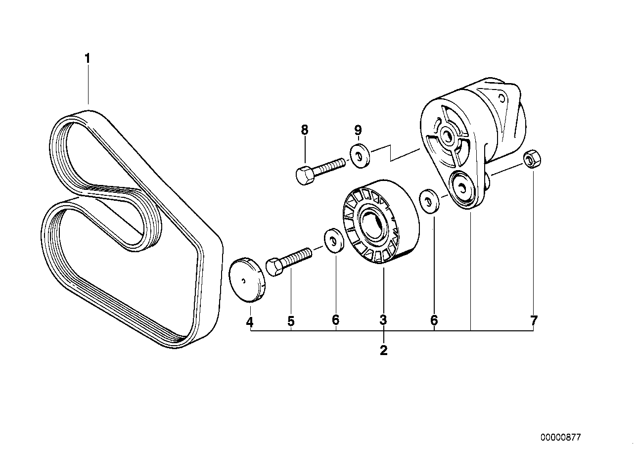 BMW 11 28 7 838 797 - Siksnas spriegotājs, Ķīļsiksna ps1.lv