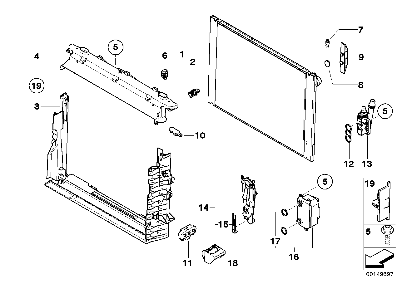 BMW 17 11 7 542 516 - Radiatora stiprinājums ps1.lv