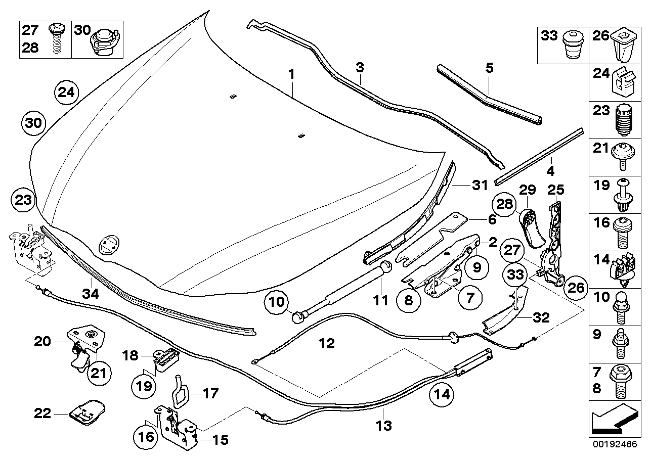 BMW 51237008745 - Gāzes atspere, Motora pārsegs ps1.lv