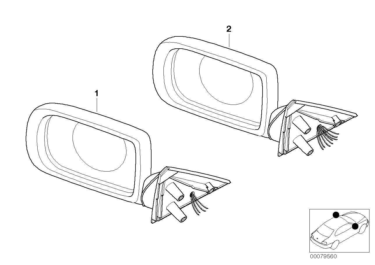 BMW 51168266443 - Exterior mirror w/o glass, heated, left ps1.lv