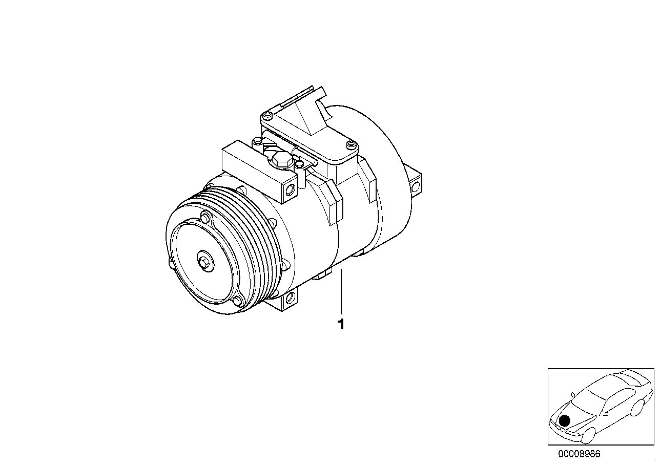 BMW 64 52 8 385 919 - Kompresors, Gaisa kond. sistēma ps1.lv