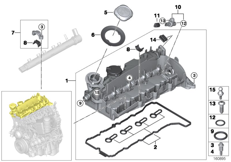 BMW 11 12 7 807 017 - Blīvju komplekts, Motora bloka galvas vāks ps1.lv