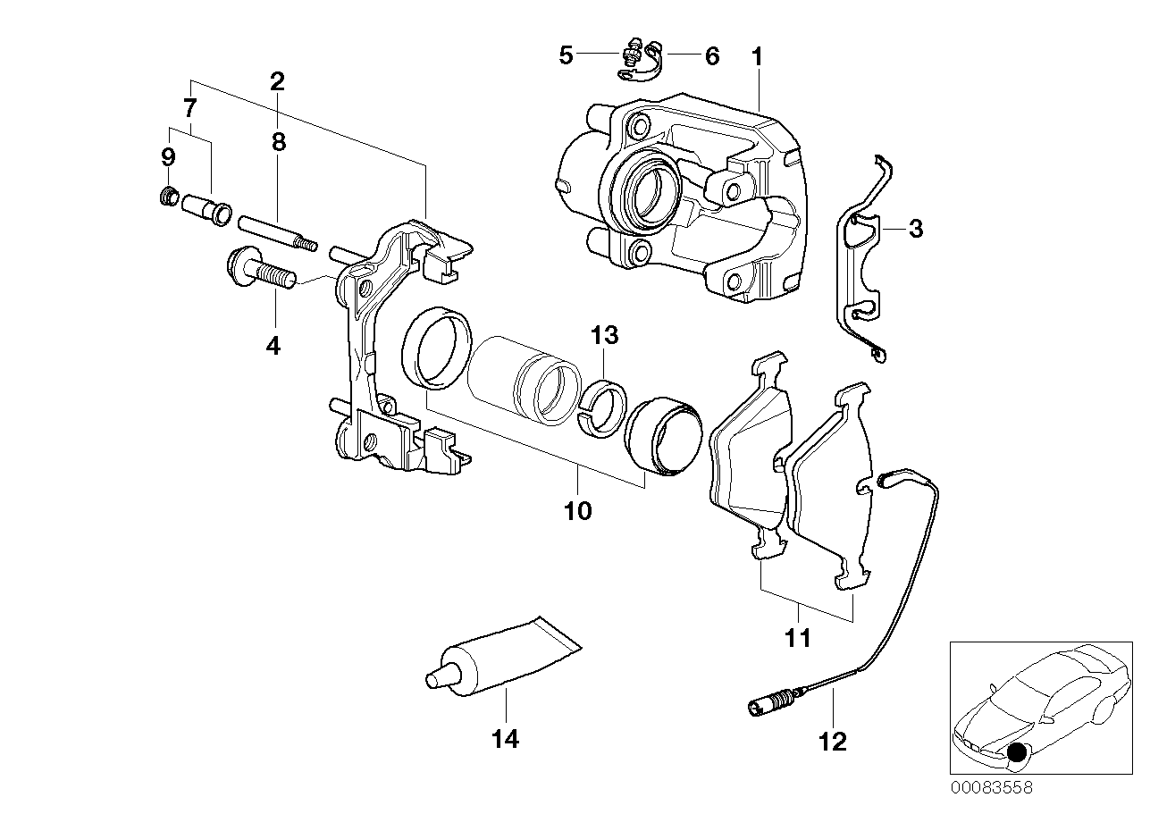 BMW 34 21 1 164 186 - Remkomplekts, Bremžu suports ps1.lv