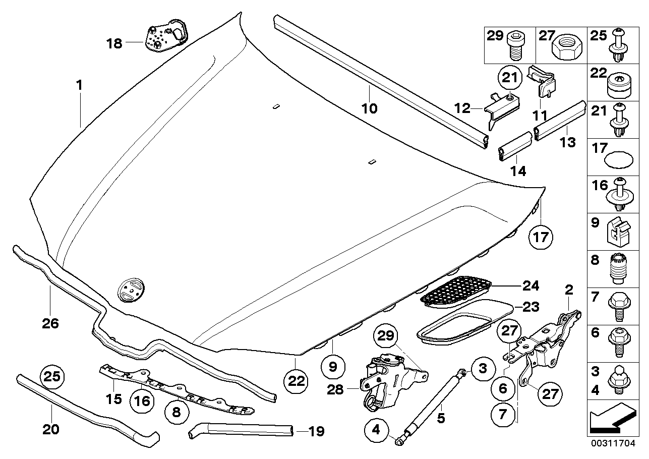 BMW 51237118370 - Gāzes atspere, Motora pārsegs ps1.lv