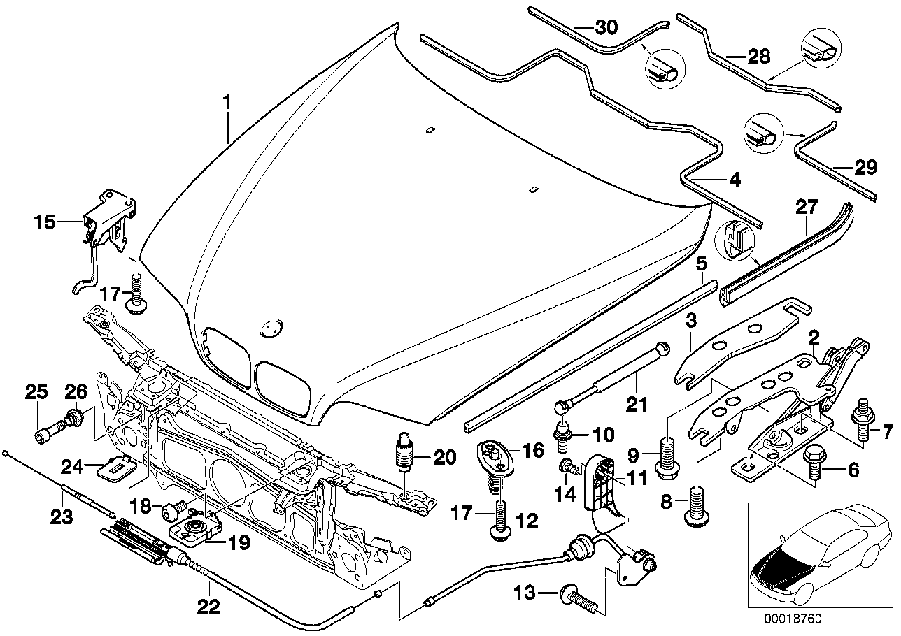 Alpina 51 23 8 174 866 - Gāzes atspere, Motora pārsegs ps1.lv