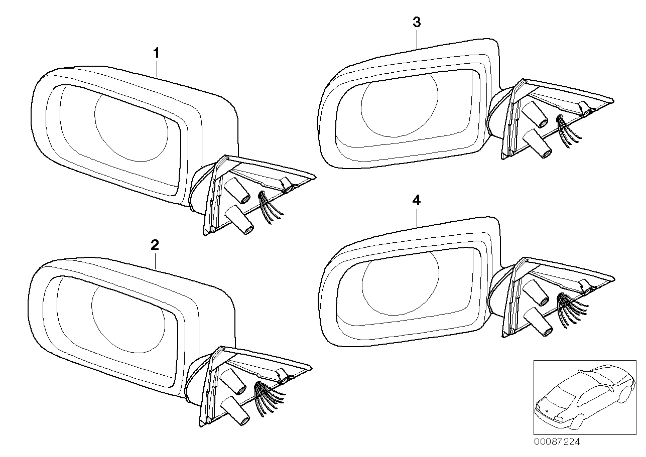 BMW 51167890037 - Ārējais atpakaļskata spogulis ps1.lv