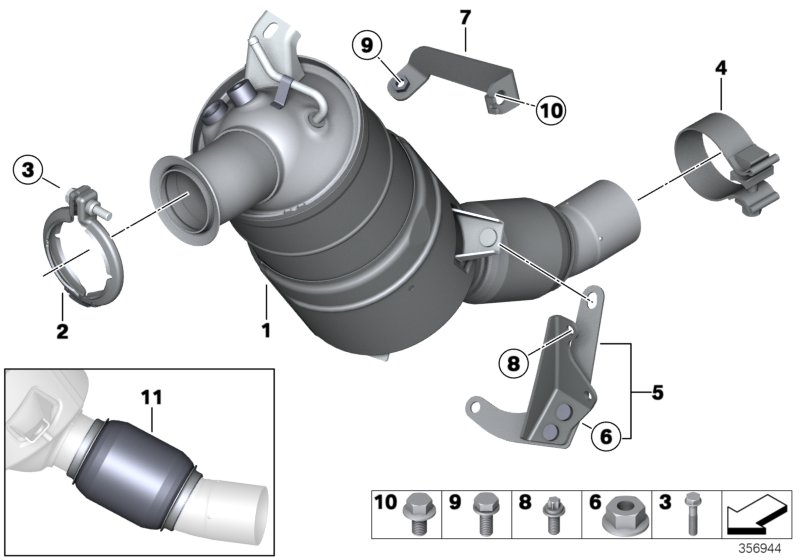 BMW 18.30.7.823.349 - Asortiments, Sodrēju / Daļiņu filtra remonts ps1.lv