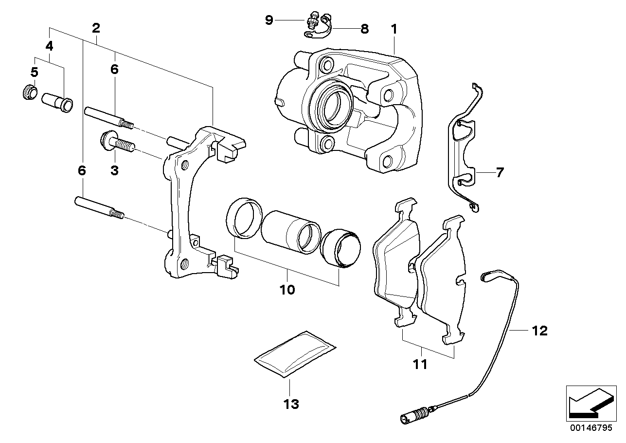 Mini 34 21 6 869 617 - Virzītājčaulu komplekts, Bremžu suports ps1.lv