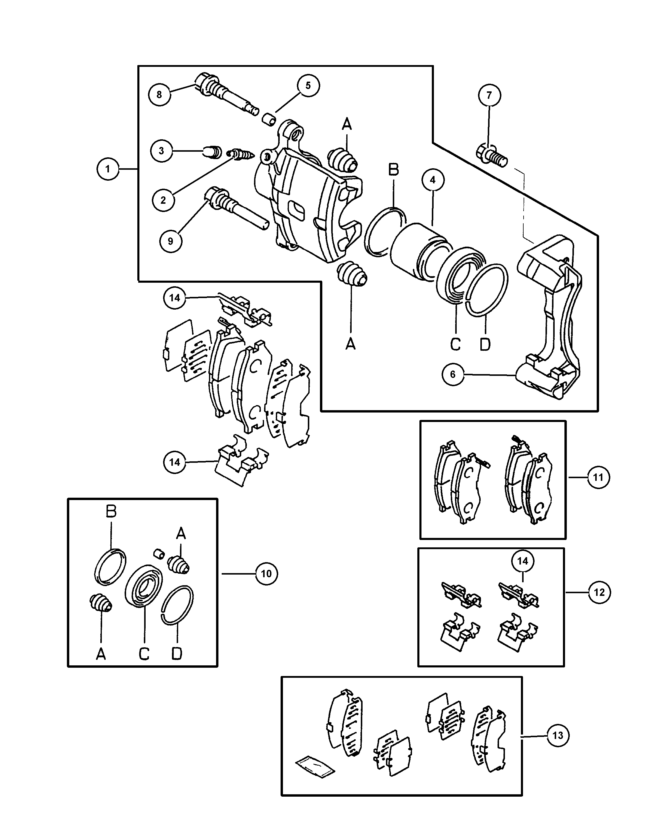 Mitsubishi MB69 9707 - Remkomplekts, Bremžu suports ps1.lv