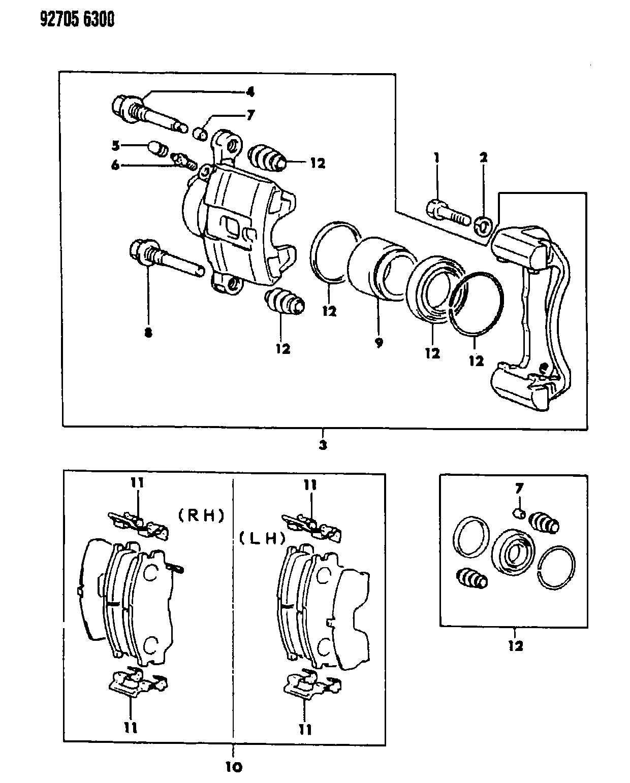 Mitsubishi MB 699167 - Virzītājčaulu komplekts, Bremžu suports ps1.lv