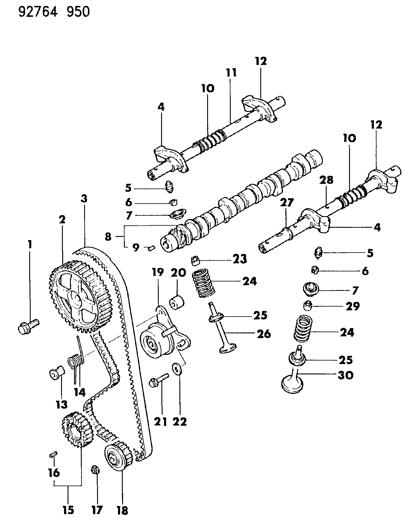 Hyundai MD01 1536 - Spriegotājrullītis, Gāzu sadales mehānisma piedziņas siksna ps1.lv