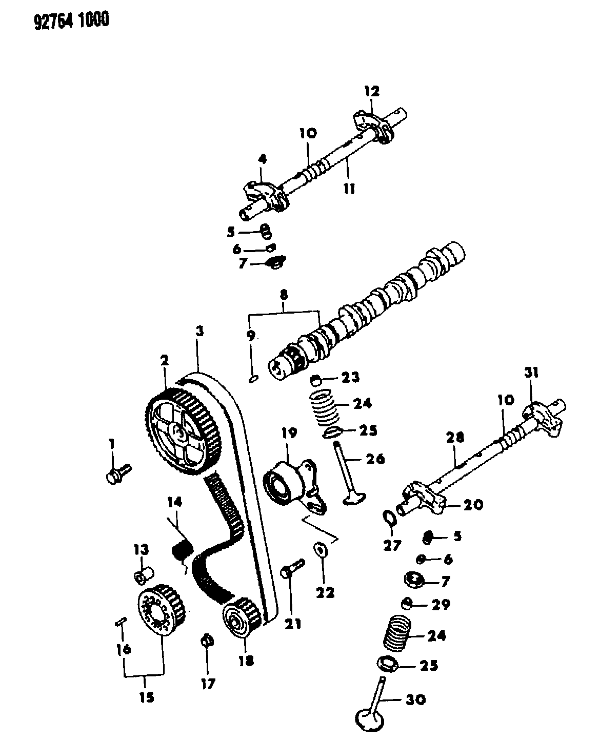 Mitsubishi MD12 9033 - Spriegotājrullītis, Gāzu sadales mehānisma piedziņas siksna ps1.lv