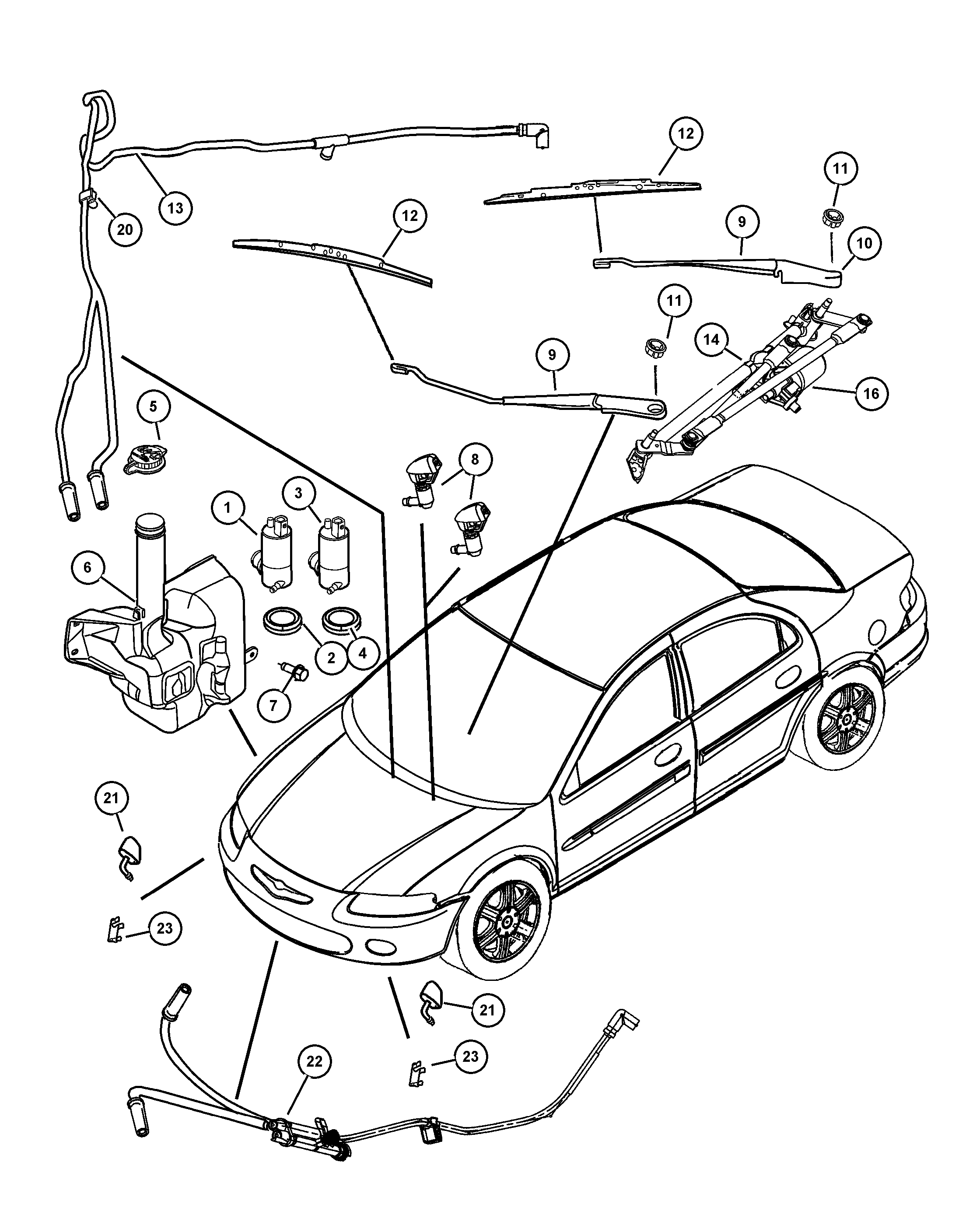 Chrysler 5103 452AA - Ūdenssūknis, Stiklu tīrīšanas sistēma ps1.lv