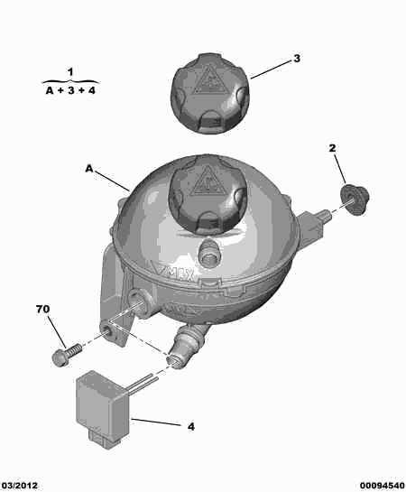 CITROEN 1303 81 - ENGINE WATER DEGASSING TANK ps1.lv