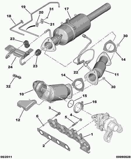 Opel 1755 S4 - EXHAUST FLEXIBLE MOUNTING ps1.lv