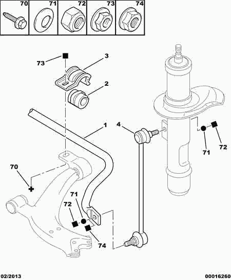 CITROËN 96 158 745 - Bukse, Stabilizators ps1.lv