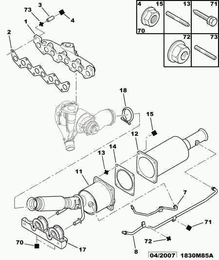 CITROËN 0349.J2 - Blīve, Izplūdes kolektors ps1.lv