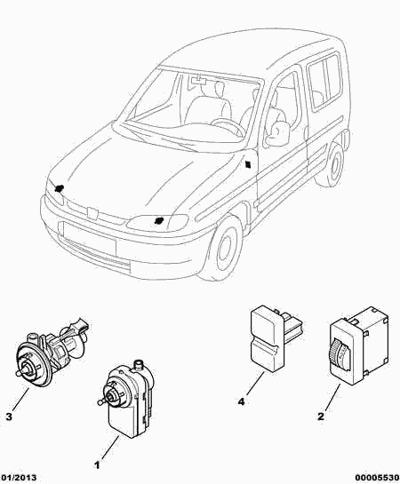 FIAT 6224 C0 - Regulējošais elements, Lukturu augstuma regulēšana ps1.lv