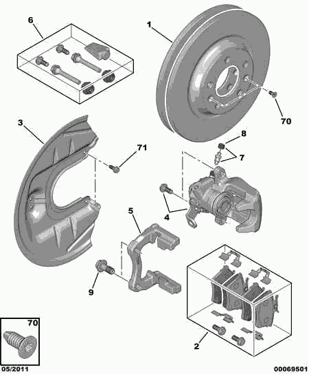 CITROËN 4439 36 - Virzītājčaulu komplekts, Bremžu suports ps1.lv