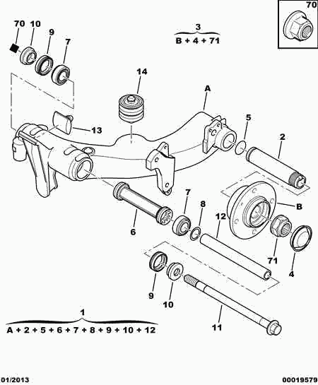 CITROËN/PEUGEOT 5132 68* - Remkomplekts, Neatk. balstiekārtas šķērssvira ps1.lv