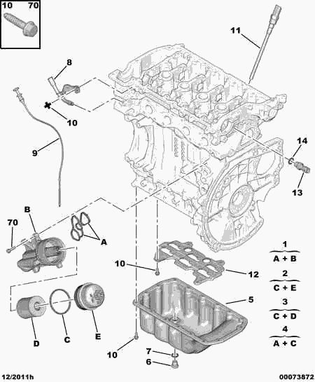 CITROËN/PEUGEOT 1103.P9 - Blīve, Eļļas filtra korpuss ps1.lv