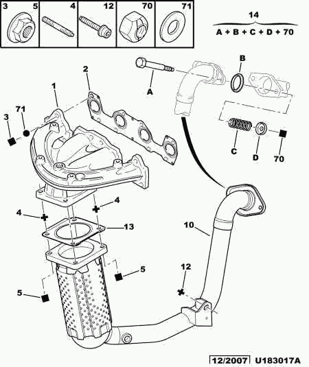 PEUGEOT (1706E5) - PIPE FRONT EXHAUST TO CATALYST ps1.lv