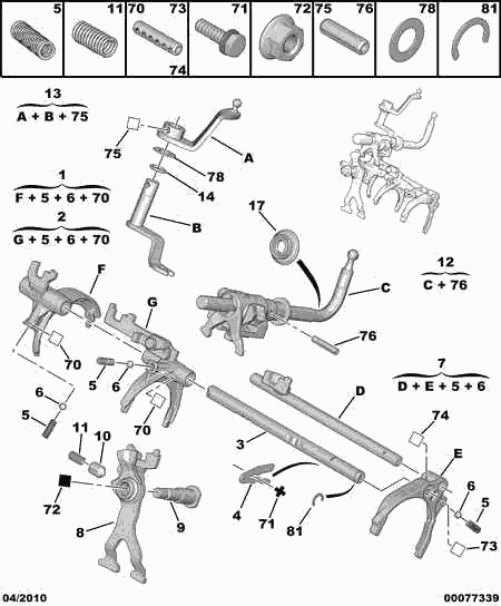 AM GENERAL 2553 81 - MANUAL GEAR-BOX FORK 1+2 ps1.lv